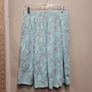 LuLaRoe Madison German Shepard Print Skirt Box Pleats - L (12 - 14)